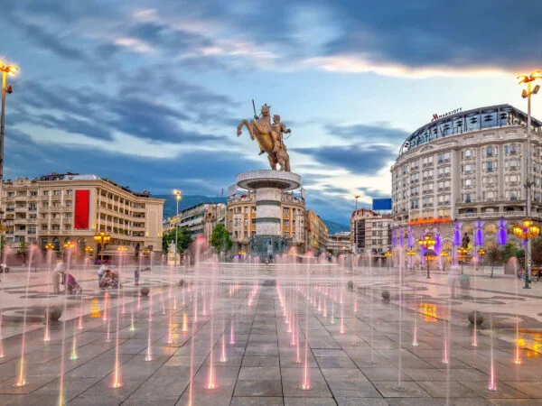 Skopje,,North,Macedonia,-,01.08.2020:,Square,Macedonia,In,Skopje,At non schengen countries in Europe to visit from UAE - North Macedonia